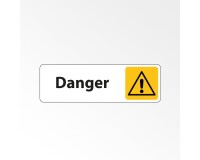 Panneau pictogramme Danger - Signalétique d'information   - 150 x 47 mm - Blanc