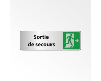 Signalétique d'évacuation - Panneau Sortie de Secours - Droite  - 250 x 80 mm - Argent