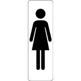 Pictogramme adhésif – Silhouette femme WC – Usage professionnel  - 250 x 80 mm - Blanc