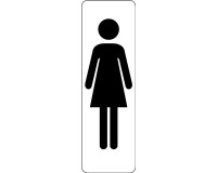 Pictogramme adhésif – Silhouette femme WC – Usage professionnel  - 250 x 80 mm - Blanc