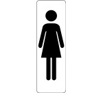 Panneau WC Femme vertical adhésif PVC ou alu brossé  - 250 x 80 mm - Argent