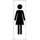 Pictogramme adhésif – Silhouette femme WC – Usage professionnel  - 150 x 47 mm - Blanc
