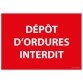 Panneau signalétique - Dépôt d'ordures interdit  - 300 x 420 - Vinyle souple autocollant
