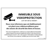 Panneau d'information - Immeuble sous vidéosurveillance - Pictogramme Caméra  - 210 x 150 mm - PVC