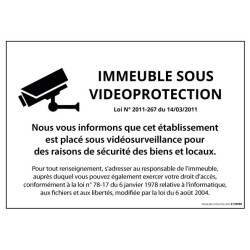 Panneau d'information - Immeuble sous vidéosurveillance - Pictogramme Caméra  - 210 x 150 - PVC