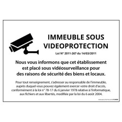 Panneau Immeuble sous vidéosurveillance - avec décret