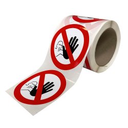 Étiquettes Interdiction - Accès interdit aux personnes non autorisées - P001 - Vinyle autocollant - Rouleau de 250  - 100 mm