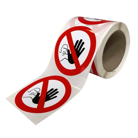 Étiquettes Interdiction - Accès interdit aux personnes non autorisées - P001 - Vinyle autocollant - Rouleau de 250  - 100 mm