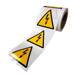 Étiquettes - Danger électricité - W012 - Vinyle autocollant - Rouleau de 250  - 25