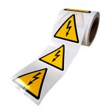 Étiquettes - Danger électricité - W012 - Vinyle autocollant - Rouleau de 250  - 100 mm