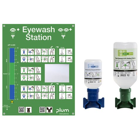Coffret Duo Rincage des yeux 15 minutes - avec Solution Neutre 500mL et Saline 1000mL - PLUM