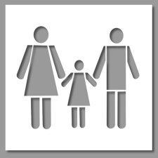 Pochoir Famille - 500 x 600 mm - PVC