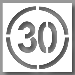 Pochoir - Limitation 30 km/h Petit format - PVC Souple