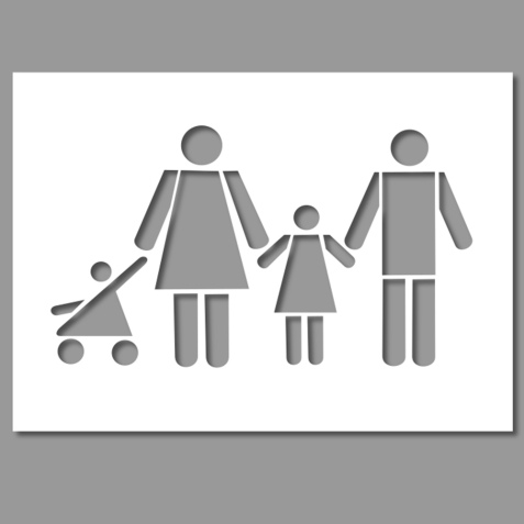 Pochoir - Famille - 700 x 1200 mm - PVC