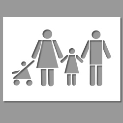 Pochoir - Famille - PVC - 700 x 1200 mm