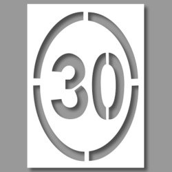 Pochoir - Limitation 30 km/h Grand format - PVC Souple