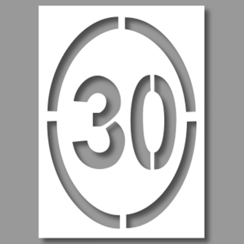 Pochoir - Limitation 30 km/h Grand format - PVC Souple