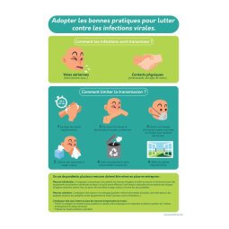 Poster "Bonnes pratiques contre les infections virales" - A4 - Vinyle ou PVC