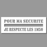 Pochoir - Ligne de Sécurité "Pour ma sécurité, je respecte les 1m50" - 500 x 1400 mm - PVC