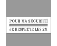 Pochoir - Ligne de Sécurité "Pour ma sécurité, je respecte les 2m" - PVC - 350 x 1200 mm