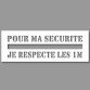 Pochoir - Ligne de Sécurité "Pour ma sécurité, je respecte les 1m" - 500 x 1400 mm - PVC