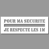 Pochoir - Ligne de Sécurité "Pour ma sécurité, je respecte les 1m" - PVC - 350 x 1200 mm