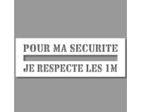 Pochoir - Ligne de Sécurité "Pour ma sécurité, je respecte les 1m" - PVC - 350 x 1200 mm