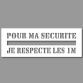 Pochoir - Ligne de Sécurité "Pour ma sécurité, je respecte les 1m" - PVC - 350 x 1200 mm