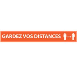 Adhésif de marquage au sol - Gardez vos distances - 700x100mm - bleu ou orange