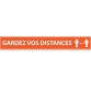 Adhésif de marquage au sol - Gardez vos distances - 700x100mm - bleu ou orange