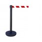 Poteau à Sangle - Noir - Hauteur 910 mm  - rouge et blanc