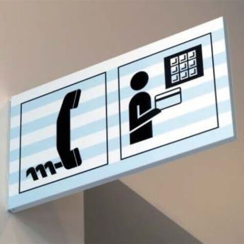 Plaque de signalétique - Drapeau mural aluminium - Marquage permanent.  - 300 x 150 mm