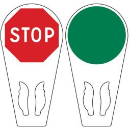 Raquette à main de signalisation - stop / passez