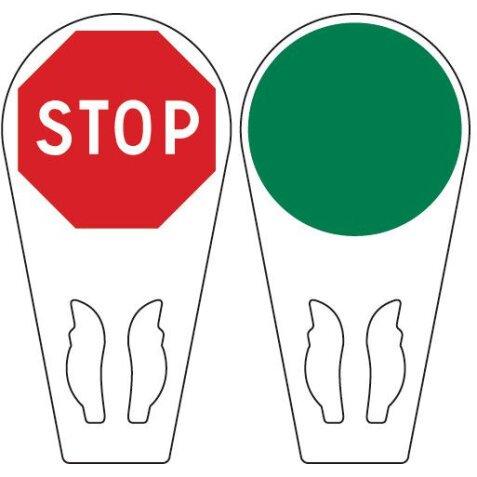 Raquette à main de signalisation - stop / passez