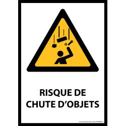 Panneau - Chute d'objets - W035 - format portrait   - Vinyle Souple Autocollant - A5