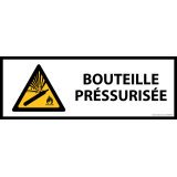 Panneau de danger - Bouteille pressurisée - W029 - horizontal   - 297 x 105 mm - Vinyle