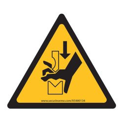 Panneaux - Écrasement de la main dans une presse plieuse - W030   - PVC - 100 mm