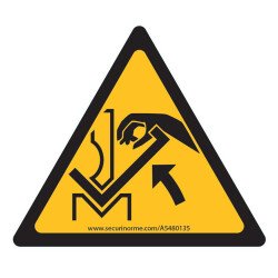 Panneaux - Écrasement de la main entre une presse plieuse et le matériau - W031   - PVC - 100 mm