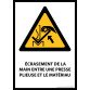 Panneau - Écrasement de la main entre une presse plieuse et le matériau - W031- format portrait   - PVC - A5
