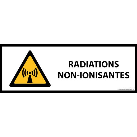 Panneau de danger - Radiations non-ionisantes - W005 - horizontal   - 450 x 150 mm - PVC