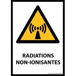Panneau - Radiations non-ionisantes - W005- format portrait   - Vinyle Souple Autocollant - A5
