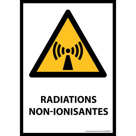 Panneau - Radiations non-ionisantes - W005- format portrait   - Vinyle Souple Autocollant - A5