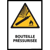 Panneau - Bouteille préssurisée - W029- format portrait   - PVC dos adhésif - A5
