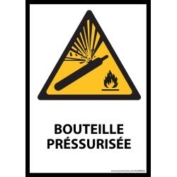 Panneau - Bouteille préssurisée - W029- format portrait   - PVC dos adhésif - A5