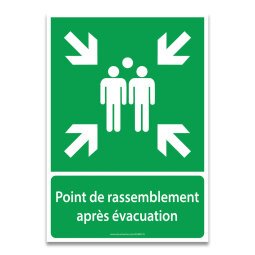 Panneaux NF EN ISO 7010 - Point de rassemblement après évacuation - E007