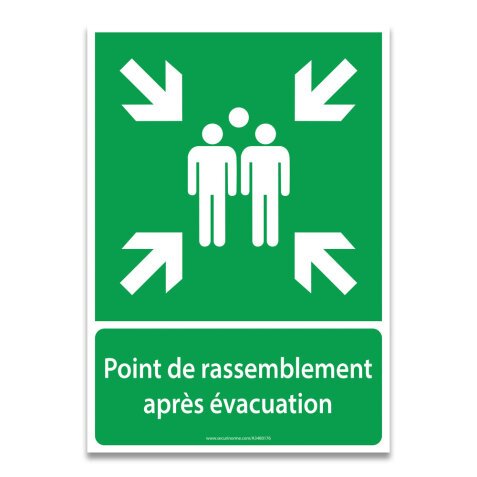 Panneau de signalisation - Point de rassemblement après évacuation - E007