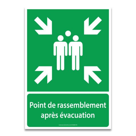 Panneau de signalisation - Point de rassemblement après évacuation - E007  - PVC - A3