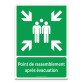 Panneau de signalisation - Point de rassemblement après évacuation - E007  - PVC - A3
