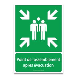 Panneau de signalisation - Point de rassemblement après évacuation - E007