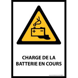 Panneau - Charge en cours de la batterie - W026 - format portrait